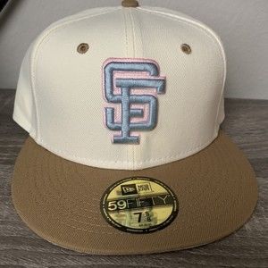 Exclusive New Era 7 5/8 SF Giants Cream Mocha Gray Brim Cap Hat Club FAST SHIP